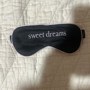 Black Sleep Mask with 'Sweet Dreams' Embroidery